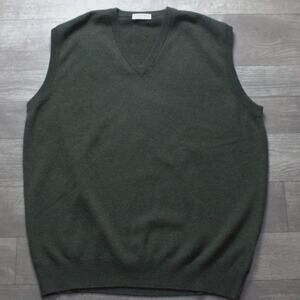 Gran Sasso Green Cashmere Blend Sweater Vest Men’s Medium Italy